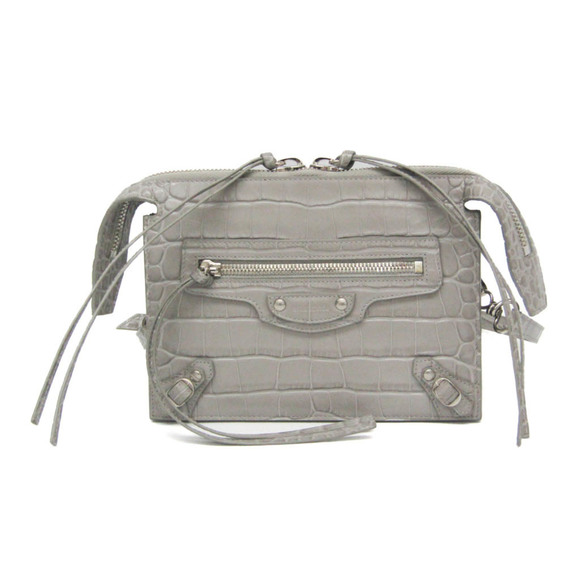 Balenciaga 655247 Women's Leather Shoulder Bag Gray - Picture 1 of 10